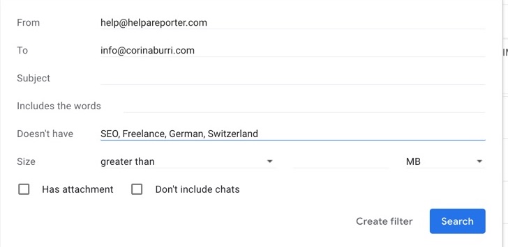 Filter for Gmail