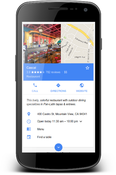 Beispiel von Rich Result für lokales SEO von Google